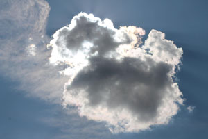 cloud shape covering the sun